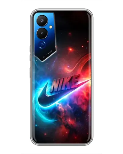 Чехол для TECNO POVA 4 (LG7n) с картинкой «Огненный логотип Nike»