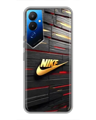 Чехол для TECNO POVA 4 (LG7n) с картинкой «Золотой Nike на металле»