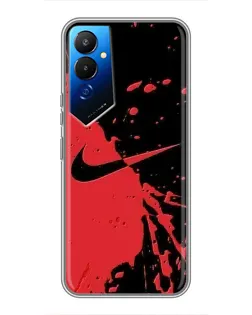 Чехол для TECNO POVA 4 (LG7n) с картинкой «Красные брызги Nike» Чехол для TECNO POVA 4 (LG7n) с картинкой «Красные брызги Nike»