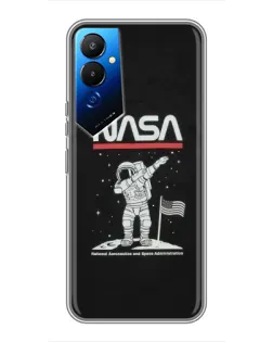 Чехол для TECNO POVA 4 (LG7n) с картинкой «NASA — шагаем по Луне»