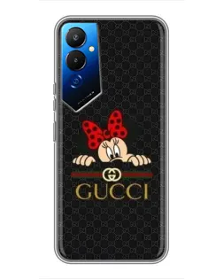 Чехол для TECNO POVA 4 (LG7n) с картинкой «Минни Маус Gucci — черный»