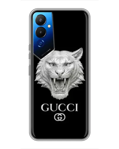 Чехол для TECNO POVA 4 (LG7n) с картинкой «Gucci — серебряный лев» Чехол для TECNO POVA 4 (LG7n) с картинкой «Gucci — серебряный лев»