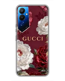 Чехол для TECNO POVA 4 (LG7n) с картинкой «Gucci — бордовые розы»