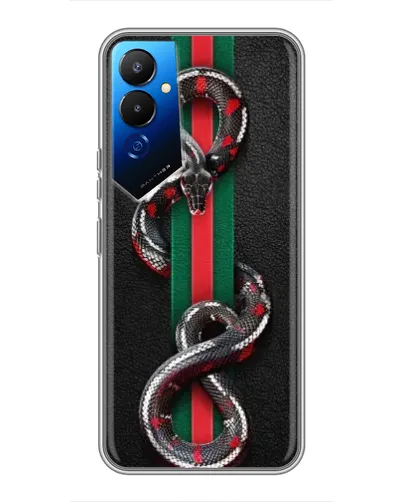 Чехол для TECNO POVA 4 (LG7n) с картинкой «Gucci — змея на полосе» Чехол для TECNO POVA 4 (LG7n) с картинкой «Gucci — змея на полосе»