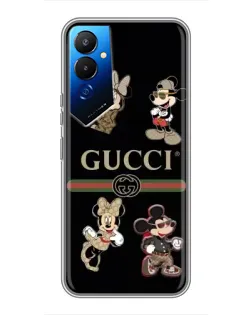 Чехол для TECNO POVA 4 (LG7n) с картинкой «Gucci — герои Disney и монограмма»