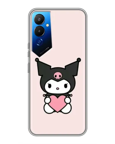 Чехол для TECNO POVA 4 (LG7n) с картинкой «Kuromi и сердце» Чехол для TECNO POVA 4 (LG7n) с картинкой «Kuromi и сердце»