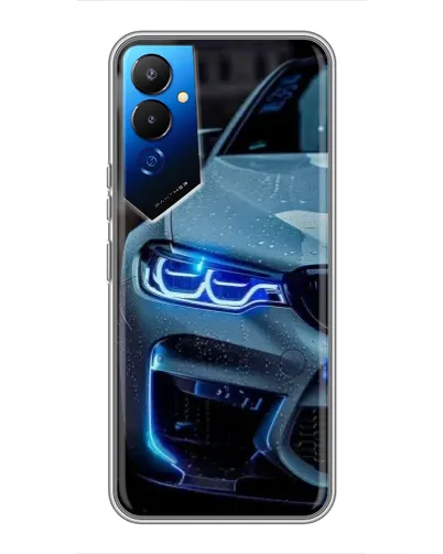 Чехол для TECNO POVA 4 (LG7n) с картинкой «Взгляд BMW с синими фарами»