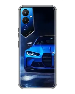Чехол для TECNO POVA 4 (LG7n) с картинкой «Голубая BMW M4»