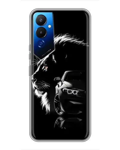 Чехол для TECNO POVA 4 (LG7n) с картинкой «BMW и лев»