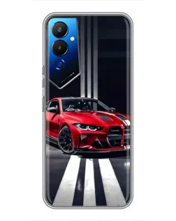 Чехол для TECNO POVA 4 (LG7n) с картинкой «Красная BMW на дороге»