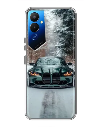 Чехол для TECNO POVA 4 (LG7n) с картинкой «BMW в зимнем лесу»