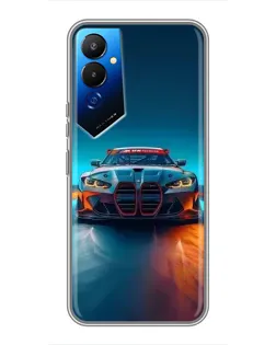 Чехол для TECNO POVA 4 (LG7n) с картинкой «BMW — огни неона»