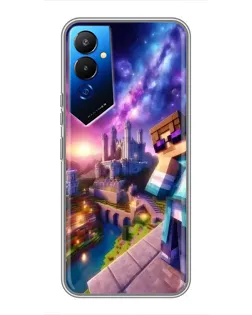Чехол для TECNO POVA 4 (LG7n) с картинкой «Стив и космос» Чехол для TECNO POVA 4 (LG7n) с картинкой «Стив и космос»