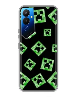 Чехол для TECNO POVA 4 (LG7n) с картинкой «Паттерн с криперами» Чехол для TECNO POVA 4 (LG7n) с картинкой «Паттерн с криперами»