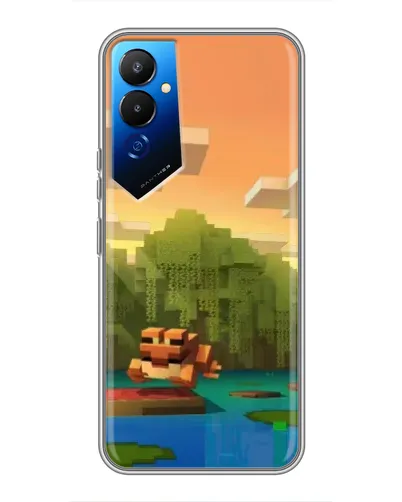 Чехол для TECNO POVA 4 (LG7n) с картинкой «Майнкрафт закат солнца»