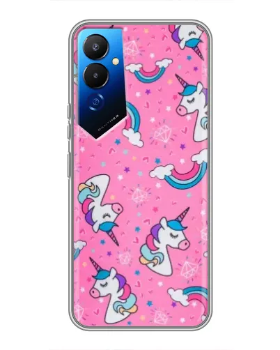 Чехол для TECNO POVA 4 (LG7n) с картинкой «Unicorn паттерн розовый» Чехол для TECNO POVA 4 (LG7n) с картинкой «Unicorn паттерн розовый»