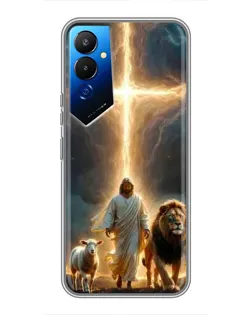 Чехол для TECNO POVA 4 (LG7n) с картинкой «Лев Иуды и Свет» Чехол для TECNO POVA 4 (LG7n) с картинкой «Лев Иуды и Свет»