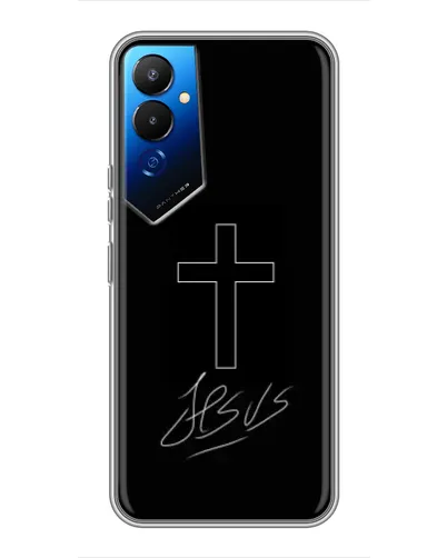 Чехол для TECNO POVA 4 (LG7n) с картинкой «Графический крест Jesus» Чехол для TECNO POVA 4 (LG7n) с картинкой «Графический крест Jesus»