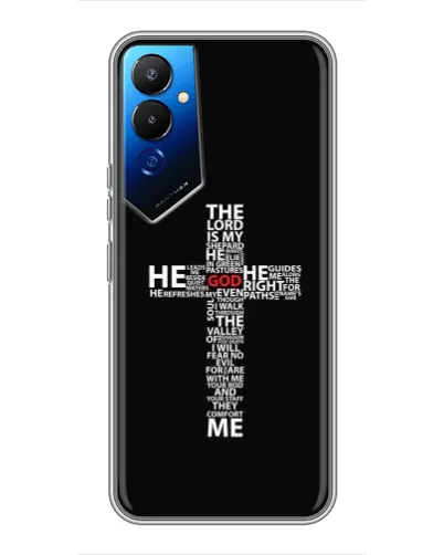 Чехол для TECNO POVA 4 (LG7n) с картинкой «Текстовый крест» Чехол для TECNO POVA 4 (LG7n) с картинкой «Текстовый крест»