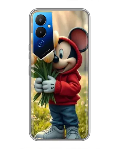Чехол для TECNO POVA 4 (LG7n) с картинкой «Микки с тюльпанами» Чехол для TECNO POVA 4 (LG7n) с картинкой «Микки с тюльпанами»