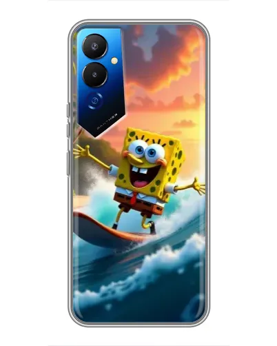 Чехол для TECNO POVA 4 (LG7n) с картинкой «Губка Боб серфингист» Чехол для TECNO POVA 4 (LG7n) с картинкой «Губка Боб серфингист»