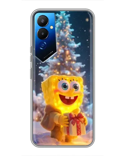 Чехол для TECNO POVA 4 (LG7n) с картинкой «Рождественский Спанч Боб» Чехол для TECNO POVA 4 (LG7n) с картинкой «Рождественский Спанч Боб»
