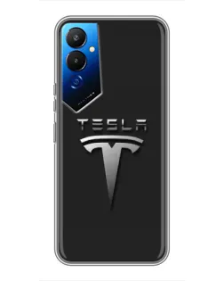Чехол для TECNO POVA 4 (LG7n) с картинкой «Стальной логотип Tesla» Чехол для TECNO POVA 4 (LG7n) с картинкой «Стальной логотип Tesla»