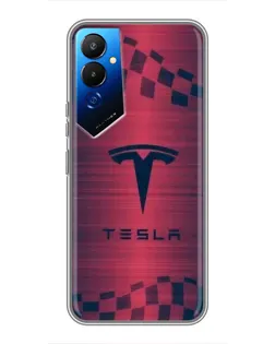 Чехол для TECNO POVA 4 (LG7n) с картинкой «Тесла красный карбон» Чехол для TECNO POVA 4 (LG7n) с картинкой «Тесла красный карбон»