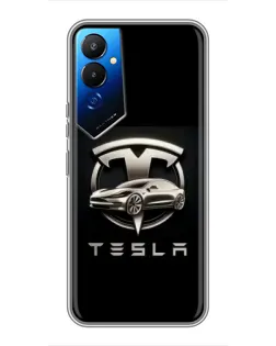 Чехол для TECNO POVA 4 (LG7n) с картинкой «Tesla — серебристое авто» Чехол для TECNO POVA 4 (LG7n) с картинкой «Tesla — серебристое авто»