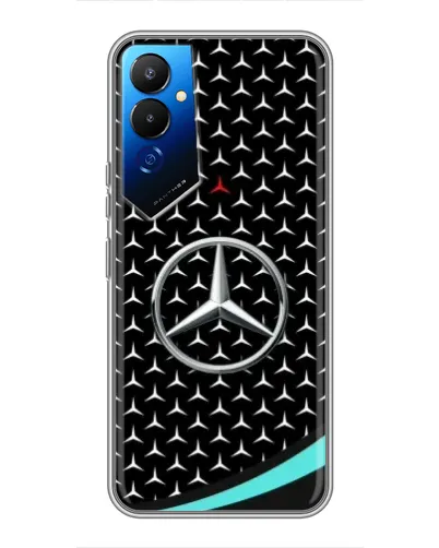 Чехол для TECNO POVA 4 (LG7n) с картинкой «Mercedes — бирюзовый акцент»
