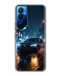 Чехол для TECNO POVA 4 (LG7n) с картинкой «Ночной город и Audi»