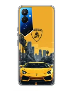 Чехол для TECNO POVA 4 (LG7n) с картинкой «Желтый Lamborghini город» Чехол для TECNO POVA 4 (LG7n) с картинкой «Желтый Lamborghini город»