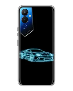Чехол для TECNO POVA 4 (LG7n) с картинкой «Неоновый контур Lamborghini» Чехол для TECNO POVA 4 (LG7n) с картинкой «Неоновый контур Lamborghini»