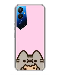 Чехол для TECNO POVA 4 (LG7n) с картинкой «Pusheen и печенье»
