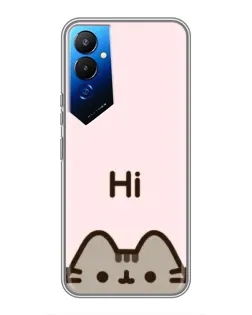 Чехол для TECNO POVA 4 (LG7n) с картинкой «Пушин говорит Hi» Чехол для TECNO POVA 4 (LG7n) с картинкой «Пушин говорит Hi»