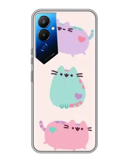 Чехол для TECNO POVA 4 (LG7n) с картинкой «Pusheen трио» Чехол для TECNO POVA 4 (LG7n) с картинкой «Pusheen трио»