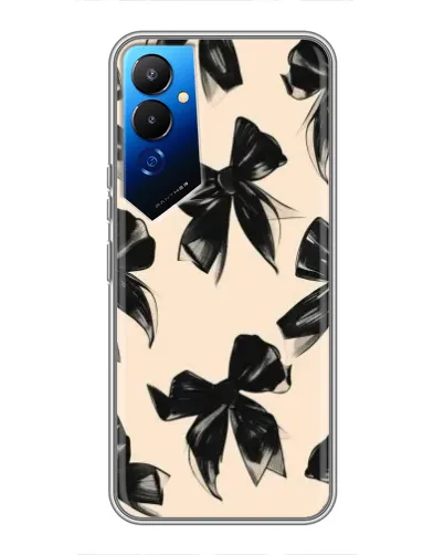 Чехол для TECNO POVA 4 (LG7n) с картинкой «Паттерн черные банты» Чехол для TECNO POVA 4 (LG7n) с картинкой «Паттерн черные банты»