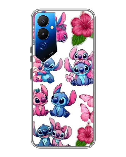 Чехол для TECNO POVA 4 (LG7n) с картинкой «Стикеры Stitch и Angel»