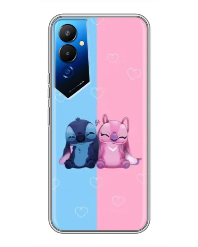Чехол для TECNO POVA 4 (LG7n) с картинкой «Stitch и Angel Love»