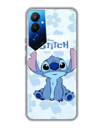 Чехол для TECNO POVA 4 (LG7n) с картинкой «Stitch среди цветов»