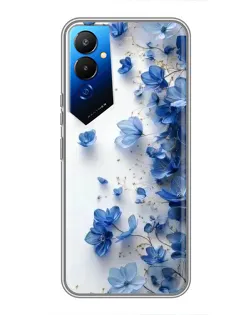 Чехол для TECNO POVA 4 (LG7n) с картинкой «Голубой цветочный каскад» Чехол для TECNO POVA 4 (LG7n) с картинкой «Голубой цветочный каскад»
