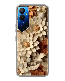 Чехол для TECNO POVA 4 (LG7n) с картинкой «Бежевый флористический декор» Чехол для TECNO POVA 4 (LG7n) с картинкой «Бежевый флористический декор»