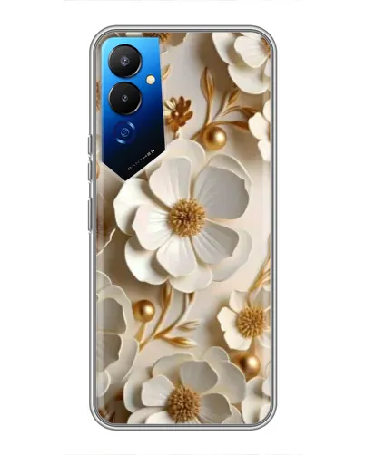 Чехол для TECNO POVA 4 (LG7n) с картинкой «Белие бумажние цвети» Чехол для TECNO POVA 4 (LG7n) с картинкой «Белие бумажние цвети»