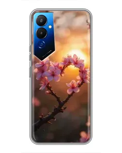 Чехол для TECNO POVA 4 (LG7n) с картинкой «Розовый цвет сердце на фоне заката» Чехол для TECNO POVA 4 (LG7n) с картинкой «Розовый цвет сердце на фоне заката»
