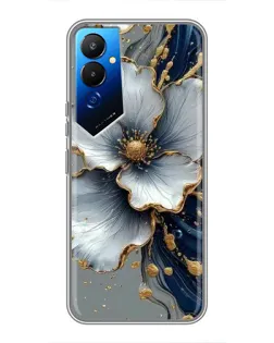Чехол для TECNO POVA 4 (LG7n) с картинкой «Белый цветок и золотой флюид» Чехол для TECNO POVA 4 (LG7n) с картинкой «Белый цветок и золотой флюид»