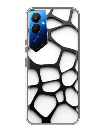 Чехол для TECNO POVA 4 (LG7n) с картинкой «Белая объемная сетка»