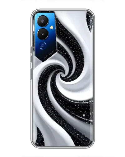 Чехол для TECNO POVA 4 (LG7n) с картинкой «Черно-белая спираль»