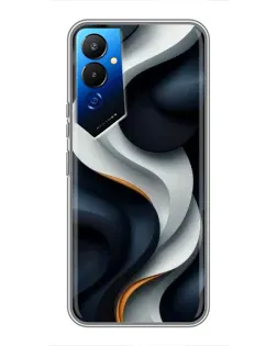 Чехол для TECNO POVA 4 (LG7n) с картинкой «Объемные черно-белые ленты» Чехол для TECNO POVA 4 (LG7n) с картинкой «Объемные черно-белые ленты»