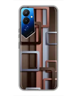 Чехол для TECNO POVA 4 (LG7n) с картинкой «Коричневые объемные квадраты» Чехол для TECNO POVA 4 (LG7n) с картинкой «Коричневые объемные квадраты»