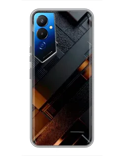 Чехол для TECNO POVA 4 (LG7n) с картинкой «Черные геометрические блоки»